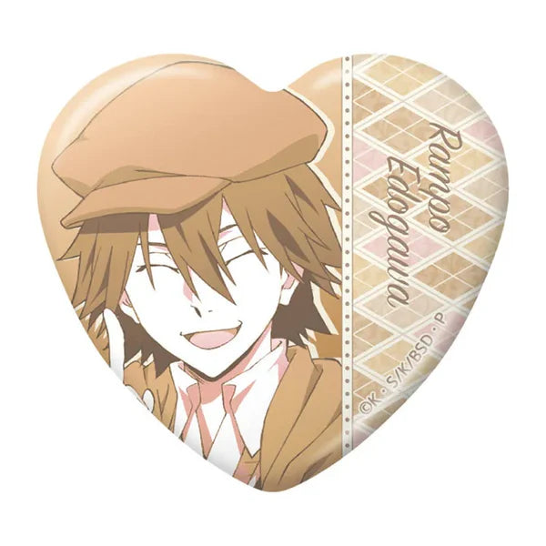 Bungo Stray Dogs Anime Merch - Trading Heart Tin Badge vol.4 Edogawa Ranpo