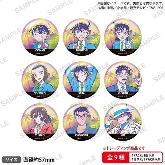 Detective Conan Anime Merch - Trading Hologram Tin Badge City Pop Ver. vol.2 (1 Random)