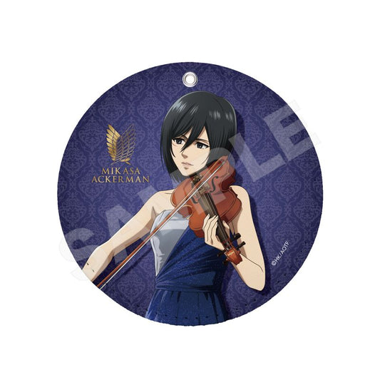 Pre-Order Attack on Titan Quartet Ver. Leather Coaster Key Chain Mikasa