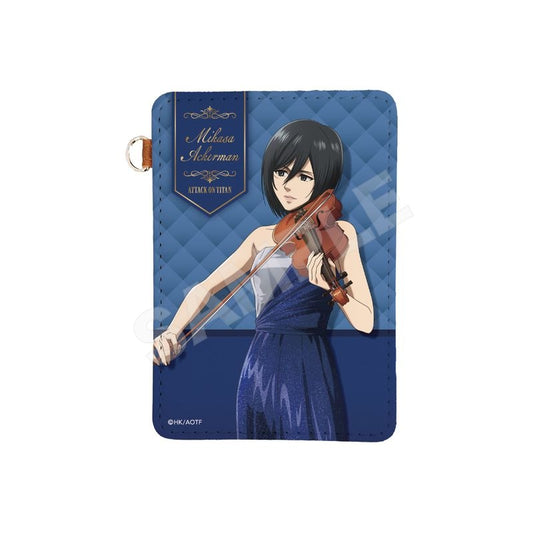 Pre-Order Attack on Titan Quartet Ver. Leather Pass Case Mikasa